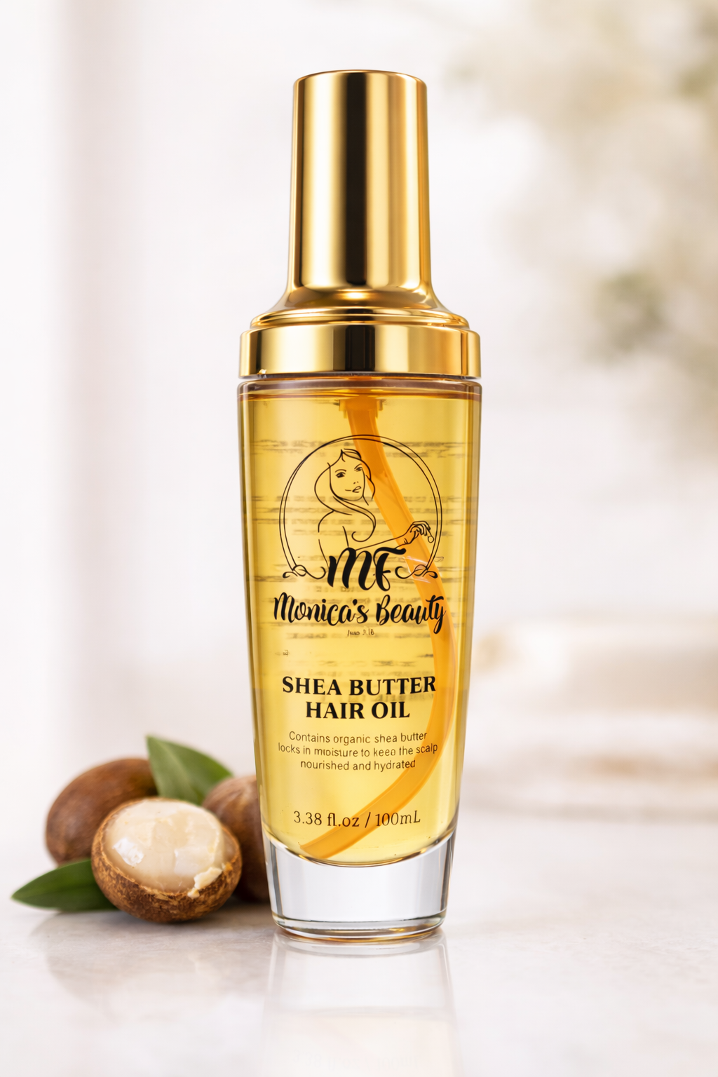 Aceite Capilar de Karité Premium – Hidratación Profunda & Brillo Sedoso