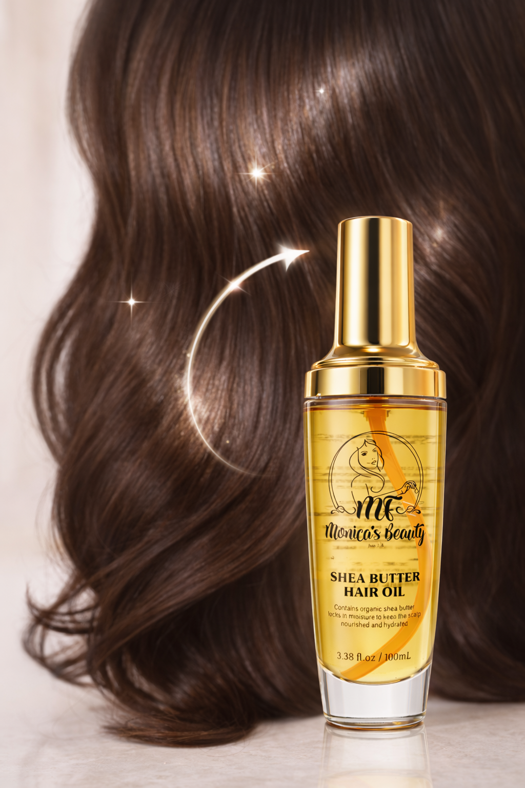 Aceite Capilar de Karité Premium – Hidratación Profunda & Brillo Sedoso