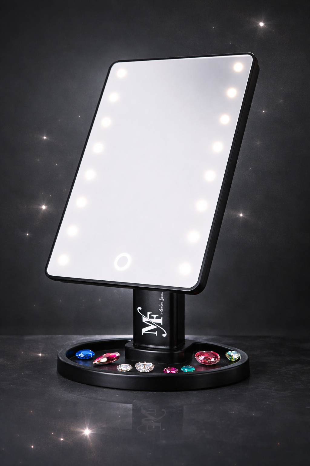 Espejo LED Profesional para Maquillaje con Luz Regulable y Base Ajustable