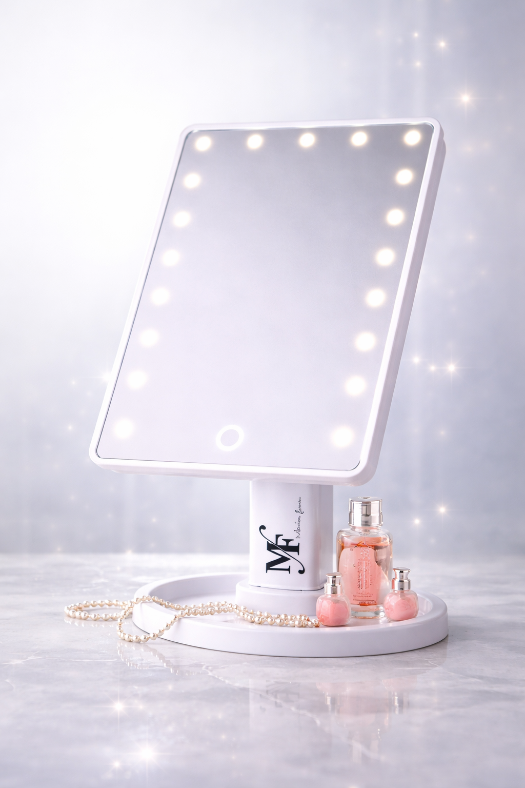 Espejo LED Profesional para Maquillaje con Luz Regulable y Base Ajustable
